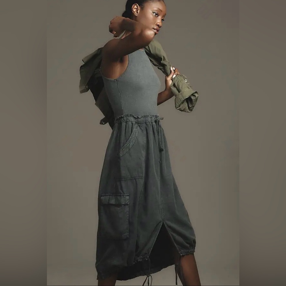 Anthropologie Daily Practice Be Bold Racerback Twofer Dress - Picture 4 of 11